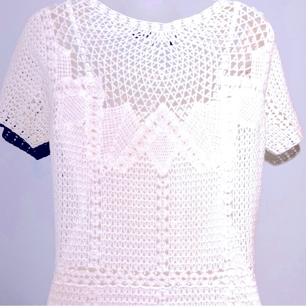 Lauren by Ralph Lauren ivory lace short sleeve dress with slip. - Picture 4 of 6